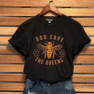 God Save The Queens Print T shirt