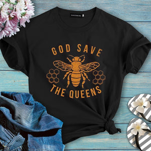 God Save The Queens Print T shirt